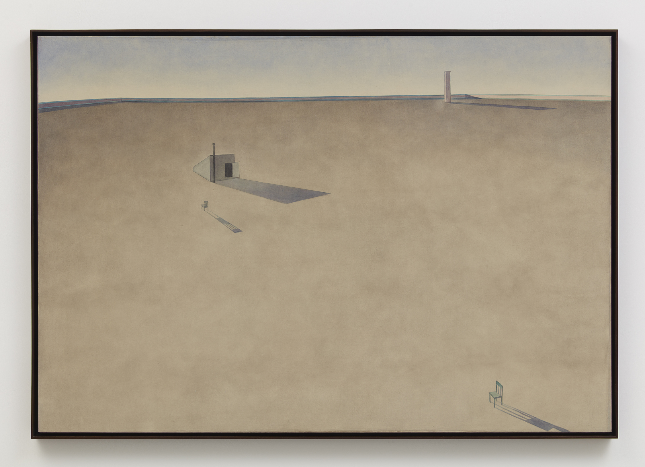 Gerhardt Liebmann, <i>Two chairs</i>, 1977. Acrylic on canvas, 45 1/2 x 66 1/2 in (115.6 x 168.9 cm) 